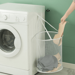 Folding Mesh Dirty Clothes Basket Large Capacity Laundry Bag
