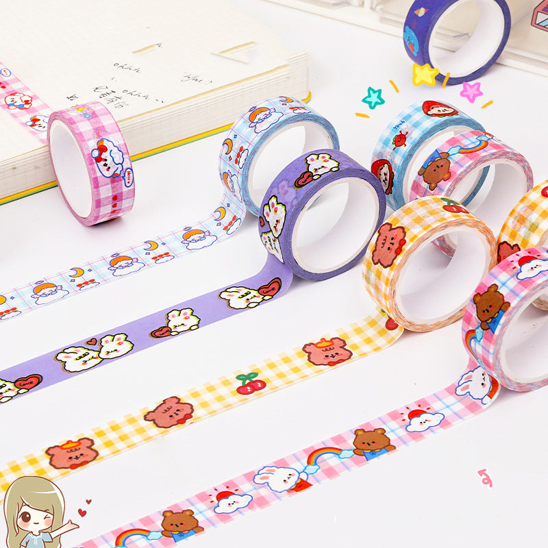 Bear & Paper Tape Journal Decoration Set
