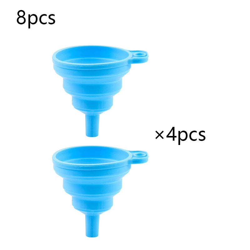 8pcs Collapsible Funnel Wide Mouth Bottle Funnel Kitchen Canning Funnel