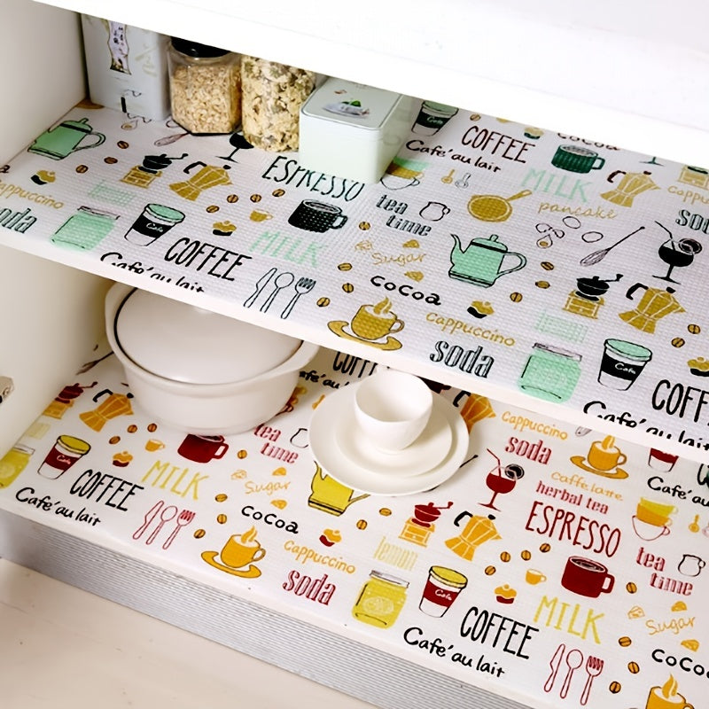 Non Slip Printed Shelf Liners Waterproof Drawer Mat for Refrigerator Freezer Cup
