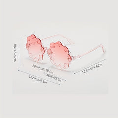 Flower Rimless Sunglasses for Kids UV400 Sun Shades