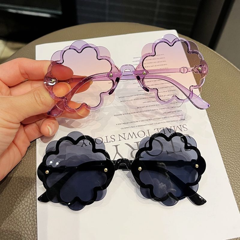 Flower Rimless Sunglasses for Kids UV400 Sun Shades