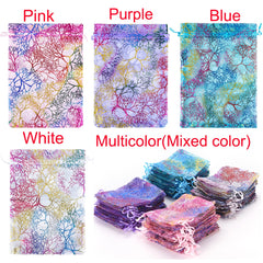 100 Colorful Organza Bags Wedding Favor Drawstring Gift Bags
