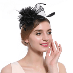 Feather Fascinator Flower Headband Wedding Tea Party Accessory