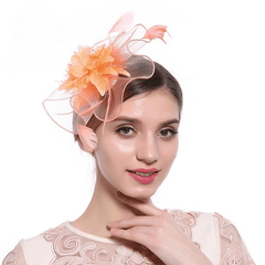 Feather Fascinator Flower Headband Wedding Tea Party Accessory