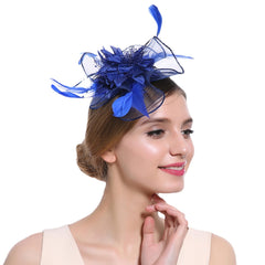 Feather Fascinator Flower Headband Wedding Tea Party Accessory