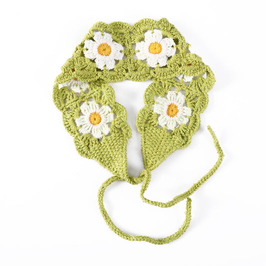 Bohemian Crochet Flower Turban Hair Band Hair Scarf Women Headband