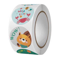 500pcs Reward Sticker Roll Kindergarten Teacher Animal Sea