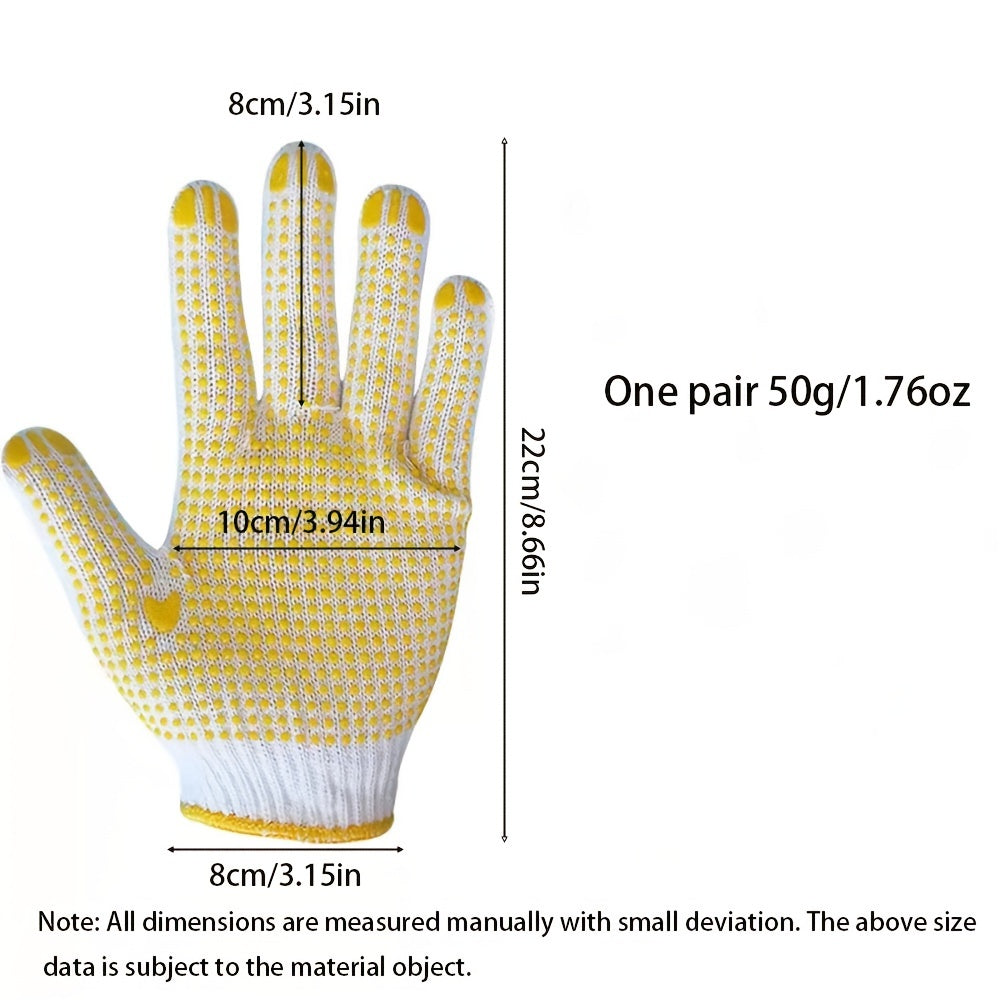 12 Pairs Work Gloves Polyester String Knit Shell Safety Protection