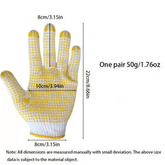 12 Pairs Work Gloves Polyester String Knit Shell Safety Protection