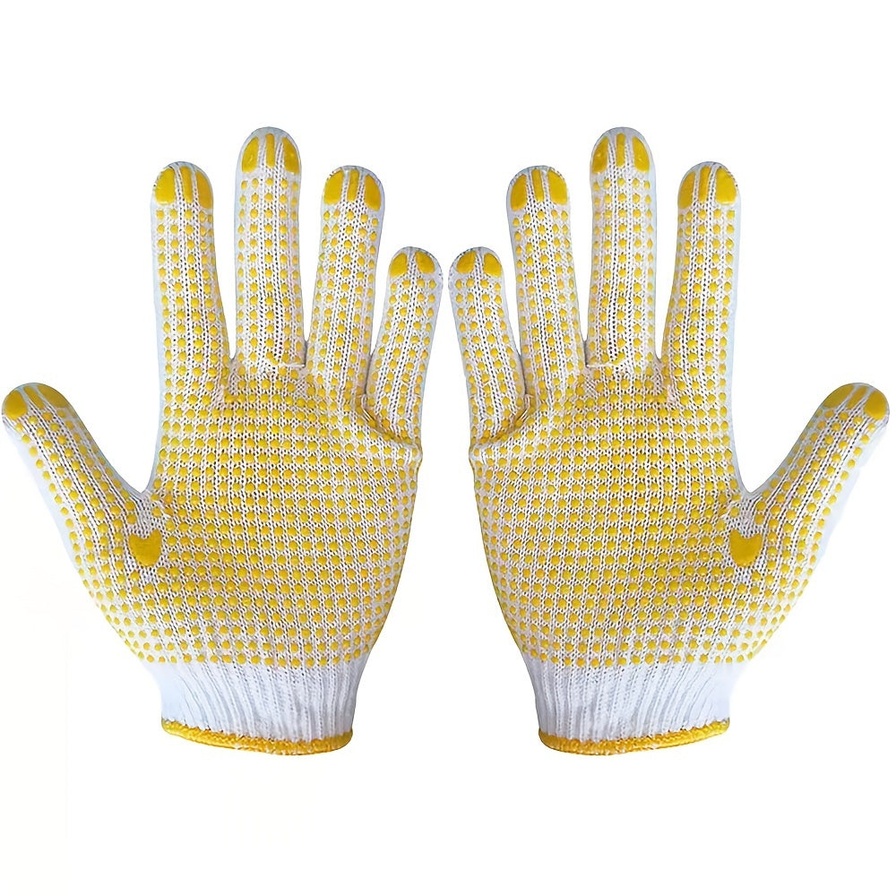 12 Pairs Work Gloves Polyester String Knit Shell Safety Protection