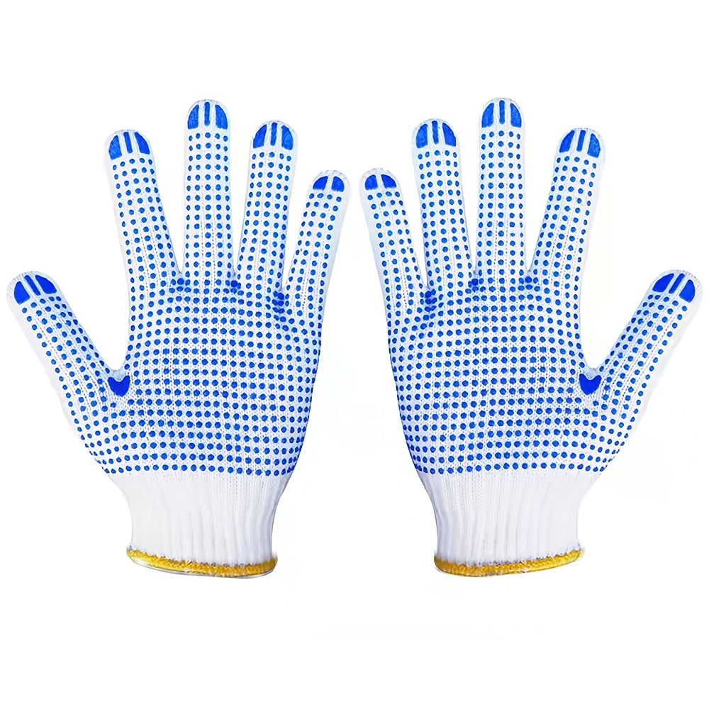 12 Pairs Work Gloves Polyester String Knit Shell Safety Protection