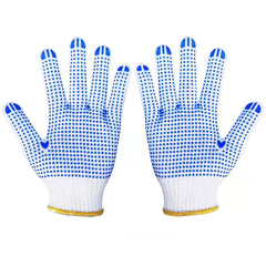 12 Pairs Work Gloves Polyester String Knit Shell Safety Protection