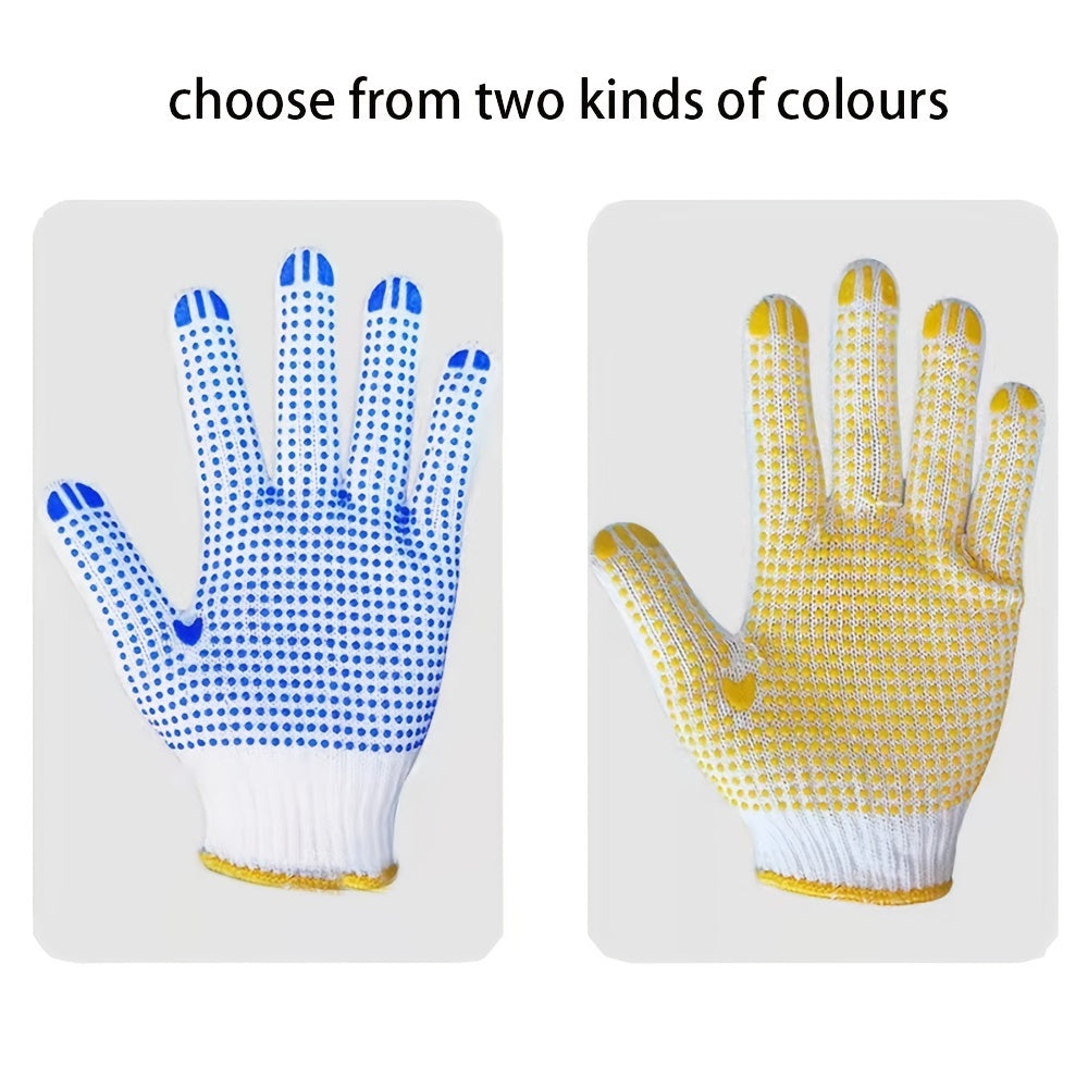 12 Pairs Work Gloves Polyester String Knit Shell Safety Protection