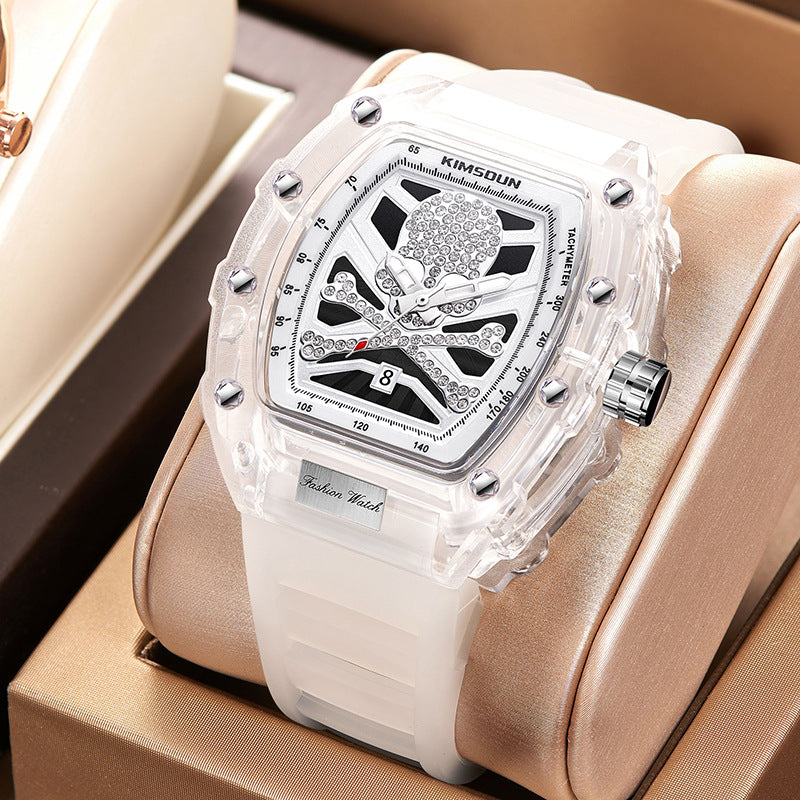 Hollow Quartz Watch Wine Barrel Men's Accessories
