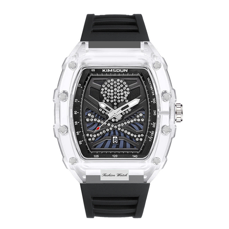 Hollow Quartz Watch Wine Barrel Men's Accessories