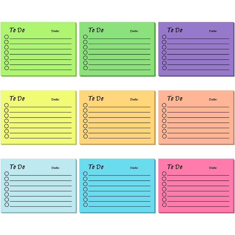 450 Sheets Multicolor Sticky Notes 9 Colors 10.01 x 7.01cm Office Supplies