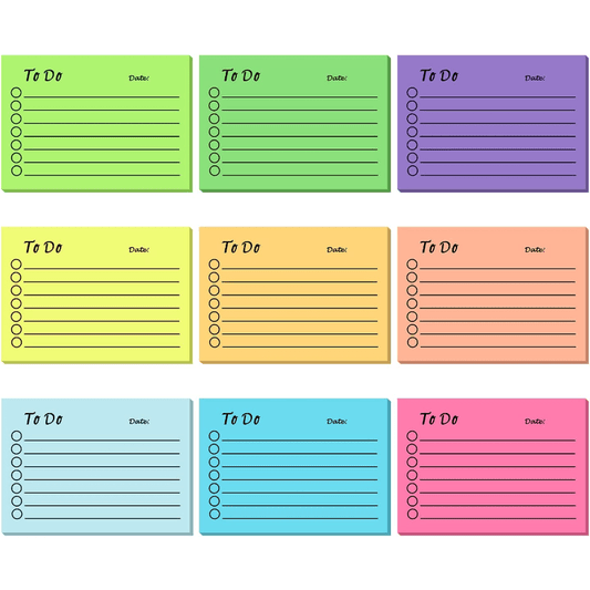 450 Sheets Multicolor Sticky Notes 9 Colors 10.01 x 7.01cm Office Supplies
