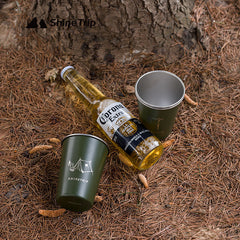 4pcs Stainless Steel Water Cups w/ Storage Bag for Outdoor Camping