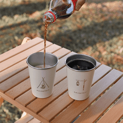 4pcs Stainless Steel Water Cups w/ Storage Bag for Outdoor Camping