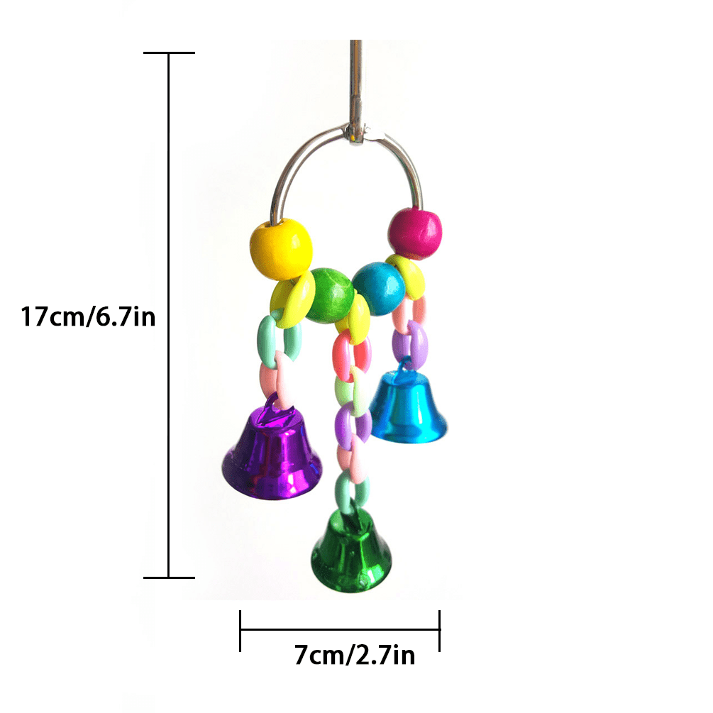 Colorful Bead Bell Parrot Swing Toy for Fun Exercise