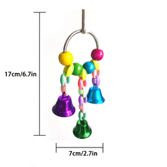 Colorful Bead Bell Parrot Swing Toy for Fun Exercise