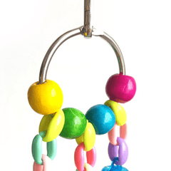 Colorful Bead Bell Parrot Swing Toy for Fun Exercise