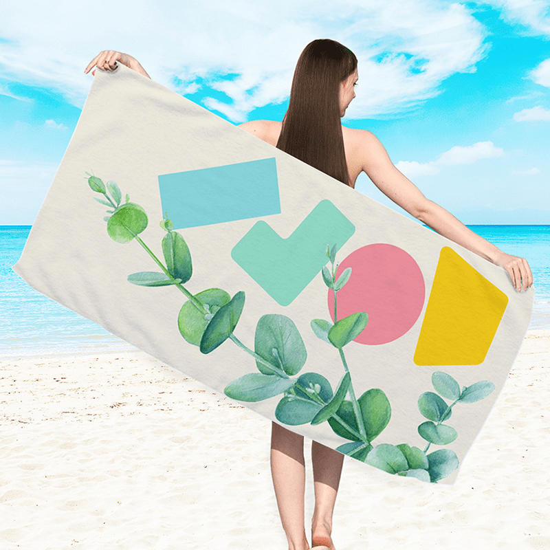 Microfiber Towel for Swimming and Bathing, Dual Use, Double Sided Print