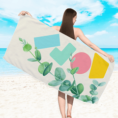 Microfiber Towel for Swimming and Bathing, Dual Use, Double Sided Print