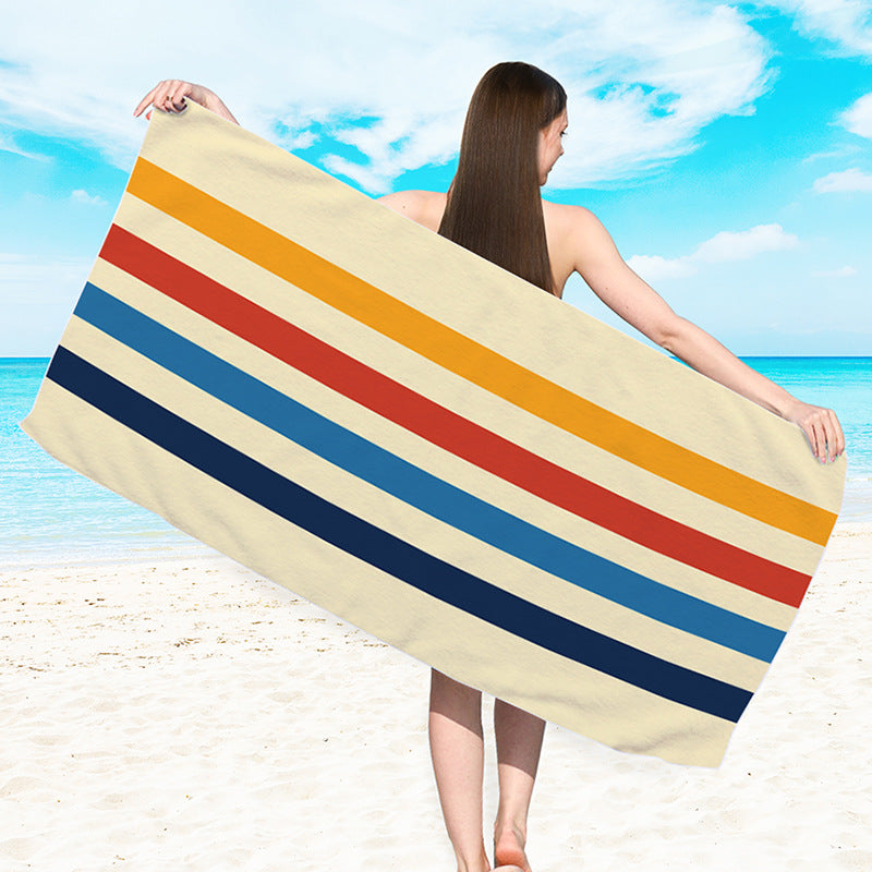 Microfiber Towel for Swimming and Bathing, Dual Use, Double Sided Print