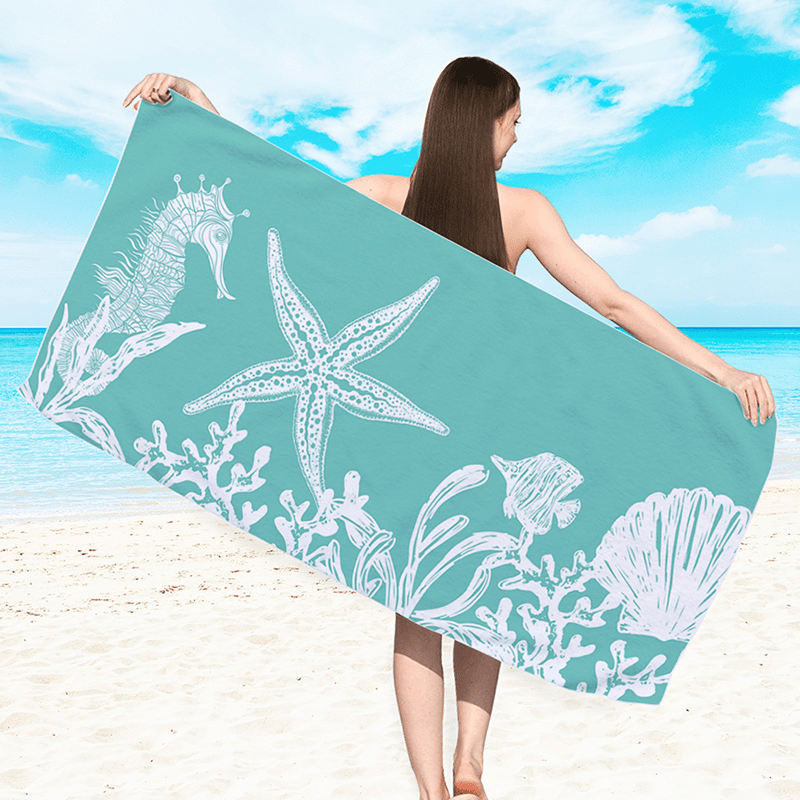 Microfiber Towel for Swimming and Bathing, Dual Use, Double Sided Print
