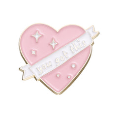 Pink Love Moon English Letter Series Brooch Enamel Badge Collar Pin