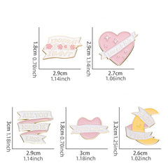 Pink Love Moon English Letter Series Brooch Enamel Badge Collar Pin
