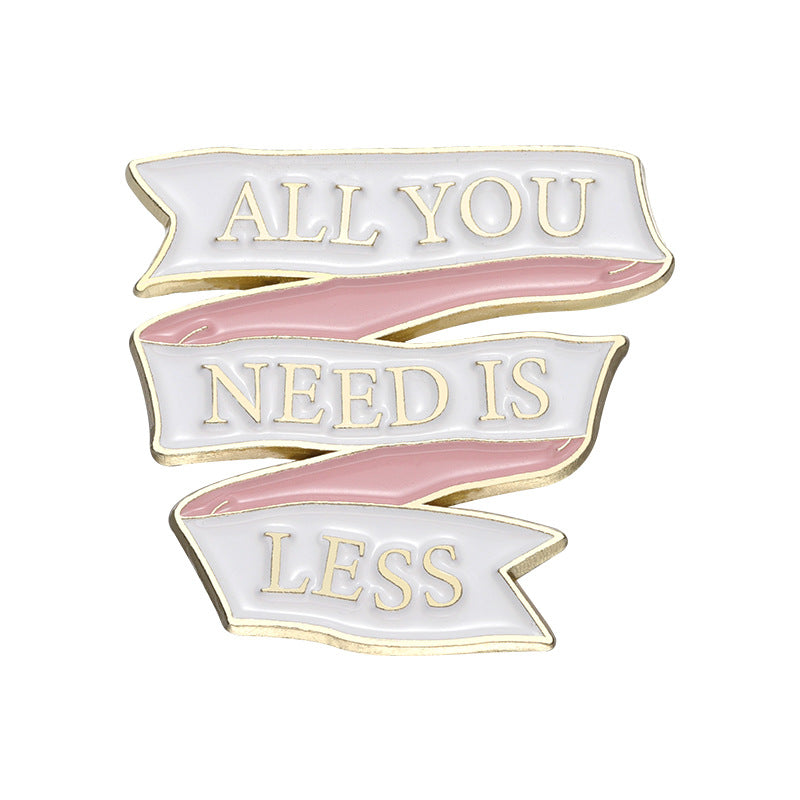 Pink Love Moon English Letter Series Brooch Enamel Badge Collar Pin