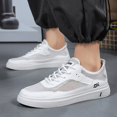 Men's Breathable Mesh Sneakers Lace Up Casual Walking Shoes