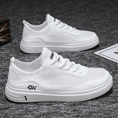 Men's Breathable Mesh Sneakers Lace Up Casual Walking Shoes