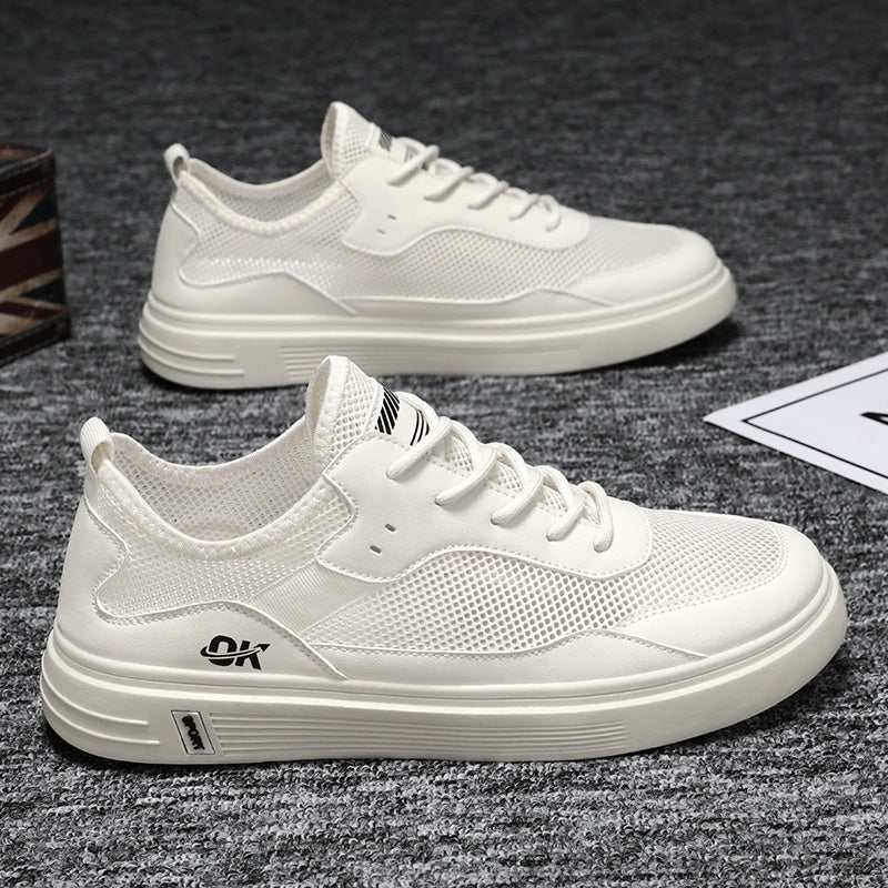 Men's Breathable Mesh Sneakers Lace Up Casual Walking Shoes