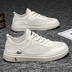 Men's Breathable Mesh Sneakers Lace Up Casual Walking Shoes