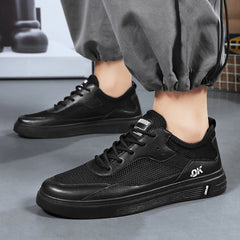 Men's Breathable Mesh Sneakers Lace Up Casual Walking Shoes