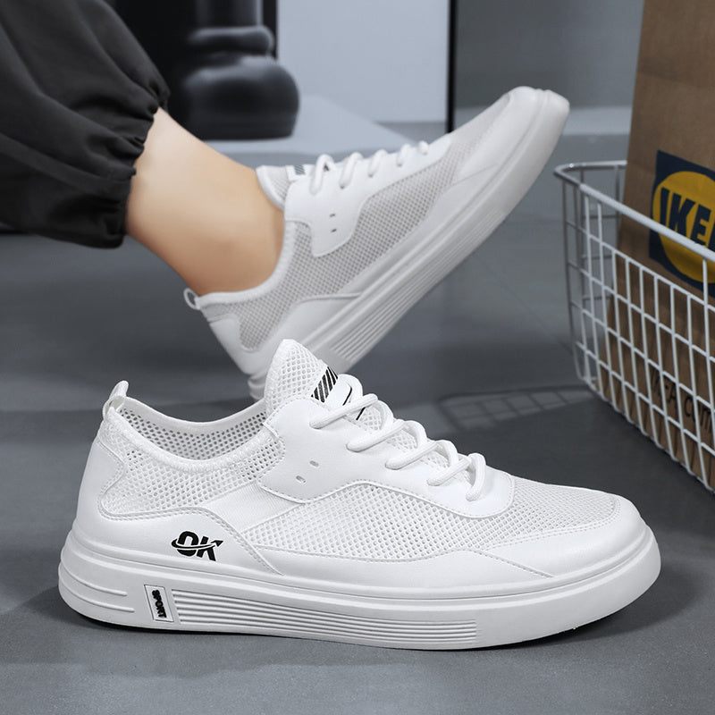 Men's Breathable Mesh Sneakers Lace Up Casual Walking Shoes
