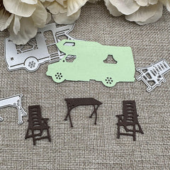 1pc Camping Car Tables Metal Cutting Dies for DIY Scrapbooking