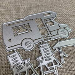 1pc Camping Car Tables Metal Cutting Dies for DIY Scrapbooking