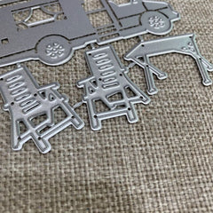 1pc Camping Car Tables Metal Cutting Dies for DIY Scrapbooking