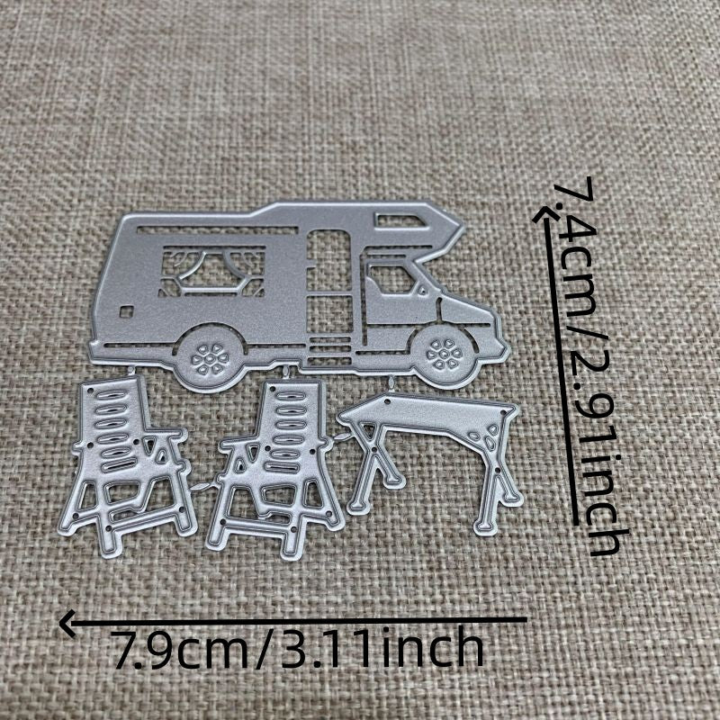 1pc Camping Car Tables Metal Cutting Dies for DIY Scrapbooking