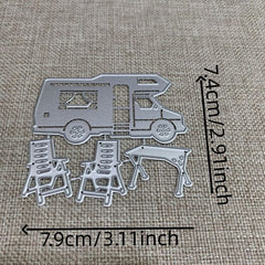 1pc Camping Car Tables Metal Cutting Dies for DIY Scrapbooking