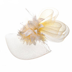 Faux Feather Fascinator With Duck Billed Clip for Wedding Tea Party