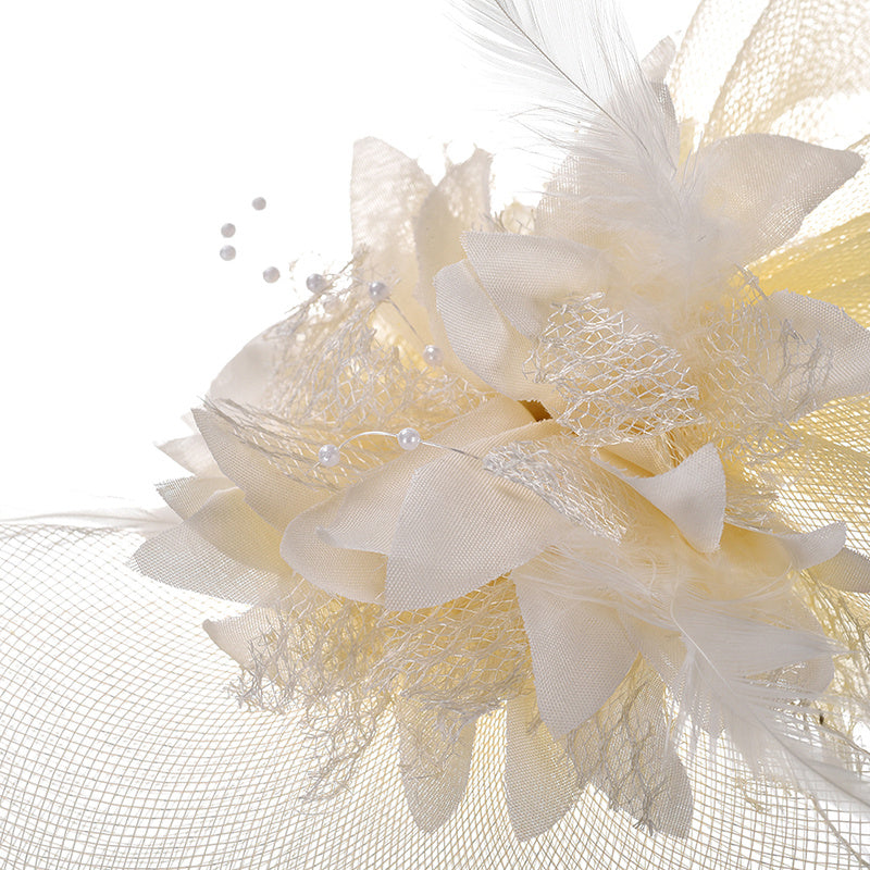 Faux Feather Fascinator With Duck Billed Clip for Wedding Tea Party