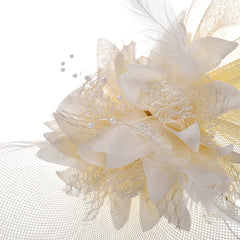 Faux Feather Fascinator With Duck Billed Clip for Wedding Tea Party