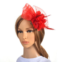 Faux Feather Fascinator With Duck Billed Clip for Wedding Tea Party