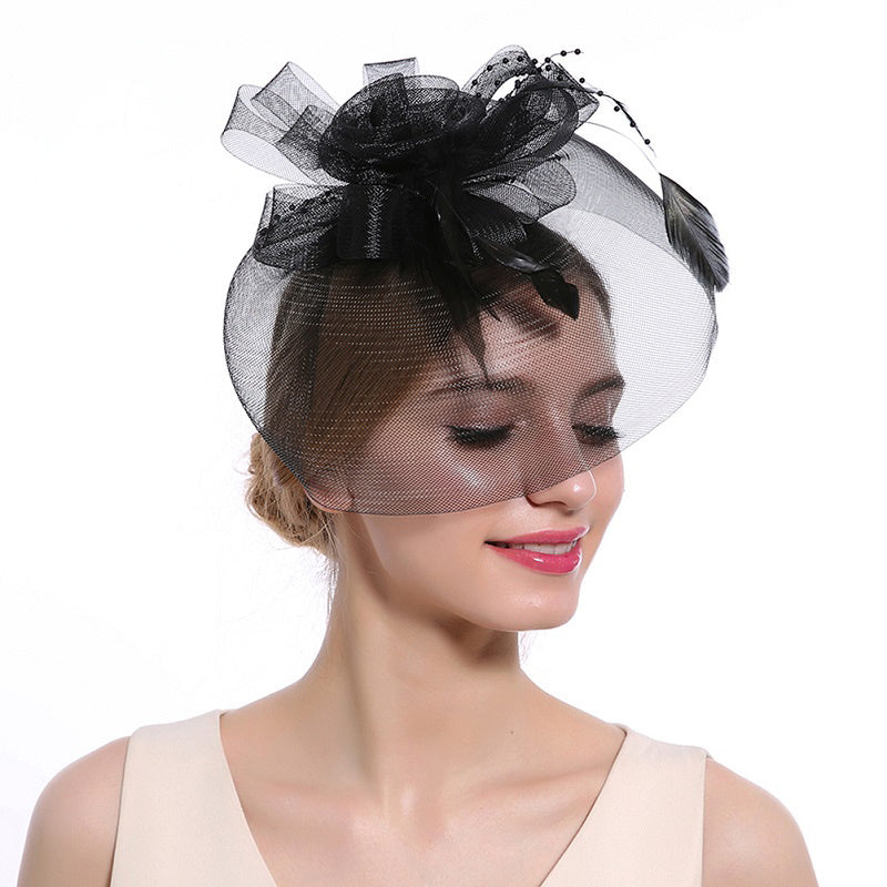 Feather Fascinator Flower Head Piece Wedding Tea Party Head Accessory